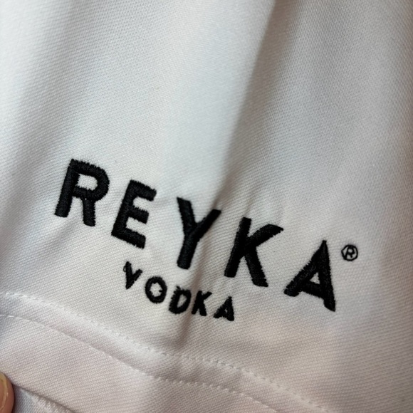 Antigua Large Golf Polo White Mens Reyka Vodka Branded - Picture 3 of 5